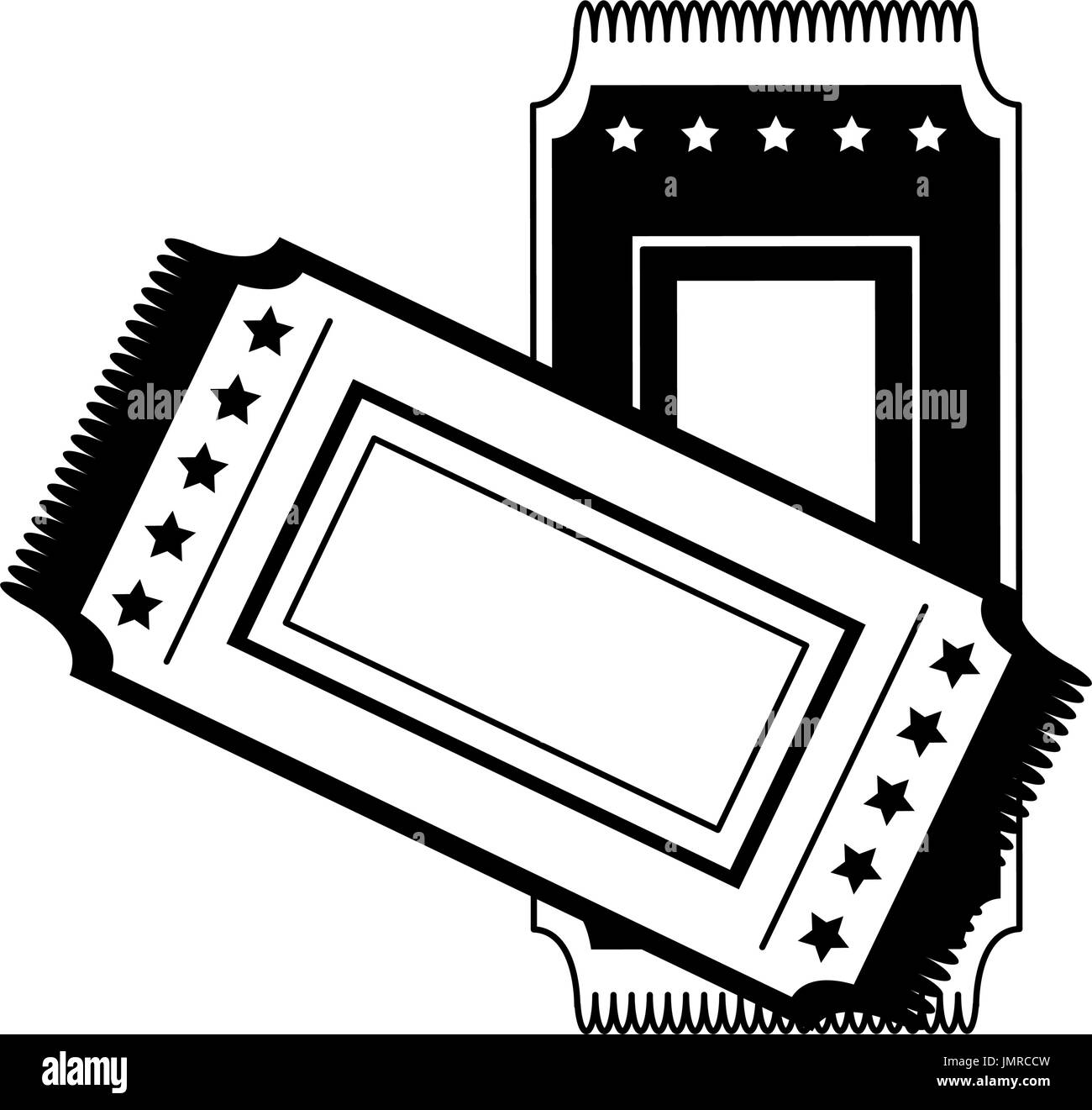 Billet d'entrée de l'événement avec des étoiles de droit Illustration de Vecteur