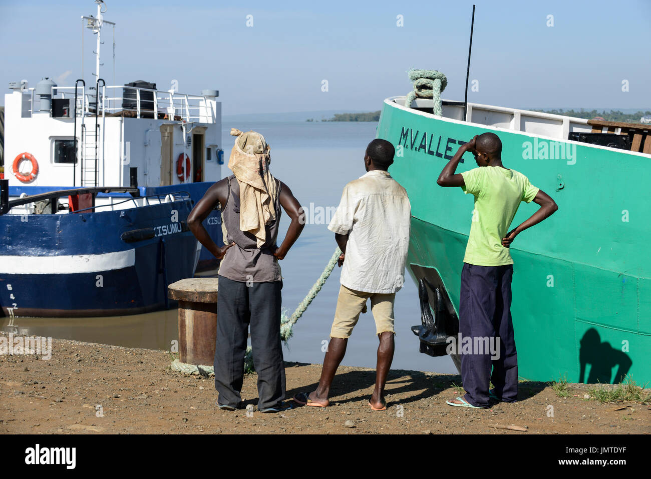 KENYA Kisumu port au lac Victoria, les navires de charge provenant de l'Ouganda/Kenya Kisumu, Hafen suis Viktoria Voir, Frachtschiffe aus Ouganda Banque D'Images