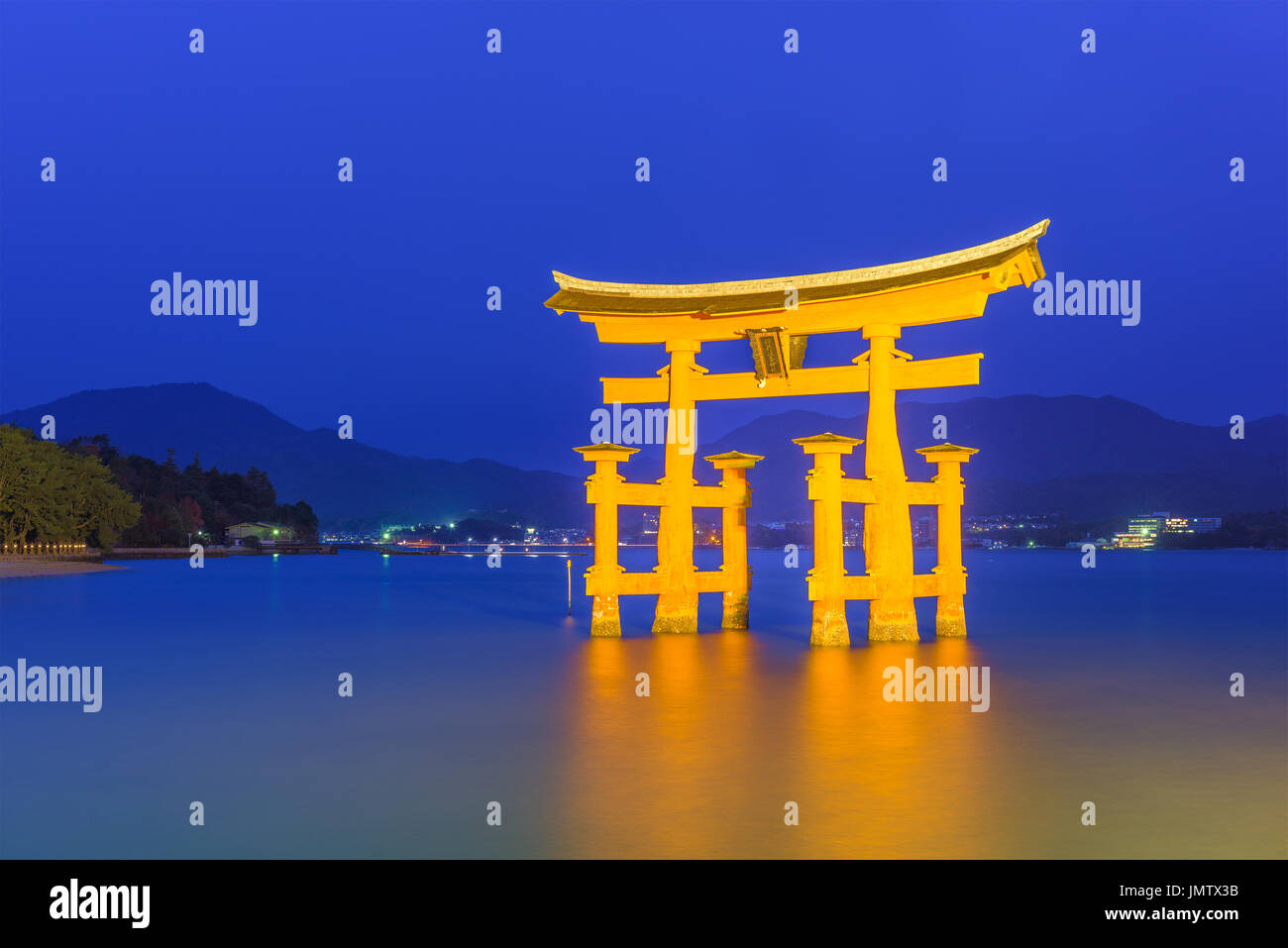 Miyajima, Horishima, le Japon porte flottante. Banque D'Images
