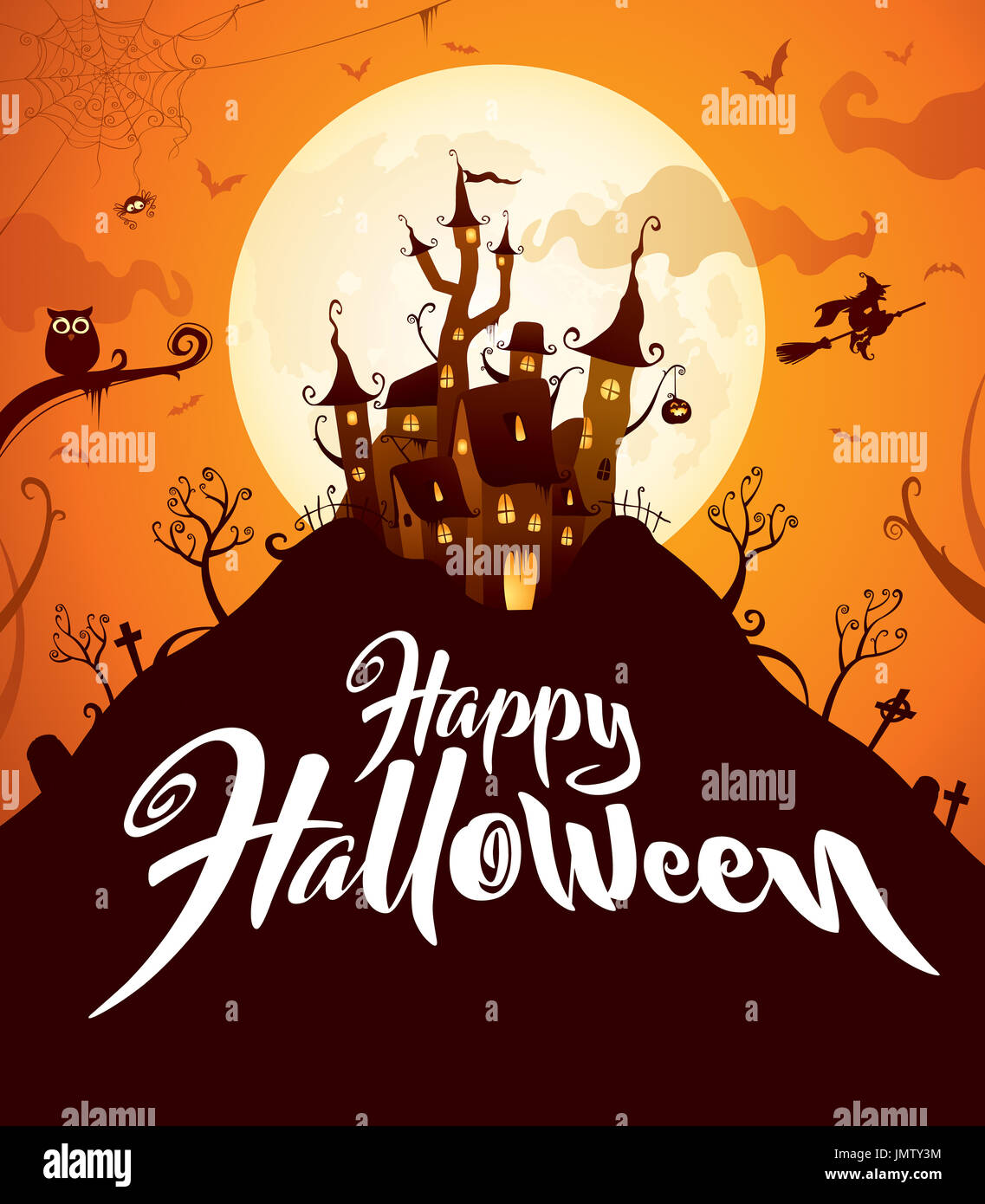 Happy Halloween. Château d'Halloween. Banque D'Images