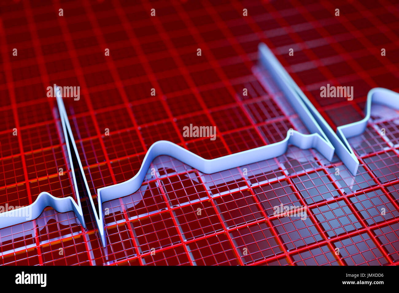 ECG. Illustration d'ordinateur d'un électrocardiogramme (ECG) montrant une fréquence cardiaque normale. Banque D'Images