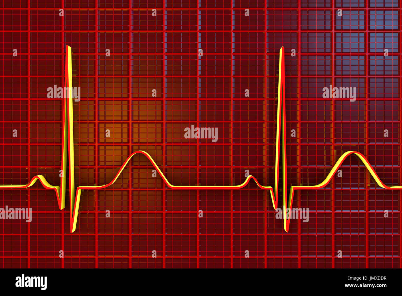 ECG. Illustration d'ordinateur d'un électrocardiogramme (ECG) montrant une fréquence cardiaque normale. Banque D'Images