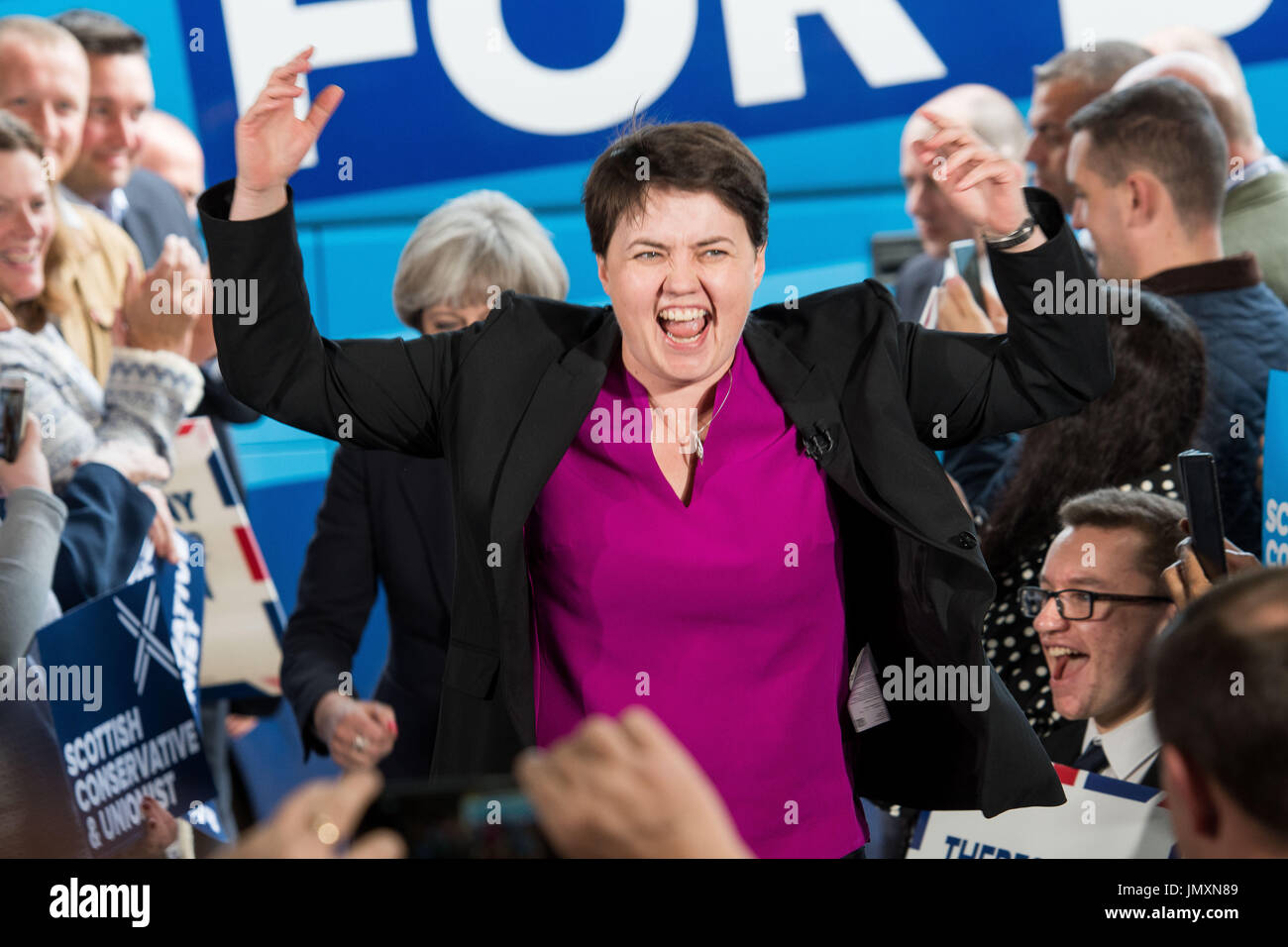 Premier ministre Theresa mai visites Clockwork Dépose et stockage company à Édimbourg dans le construire jusqu'à l'élection générale BRITANNIQUE, 5e juin 2017, Ruth D Banque D'Images