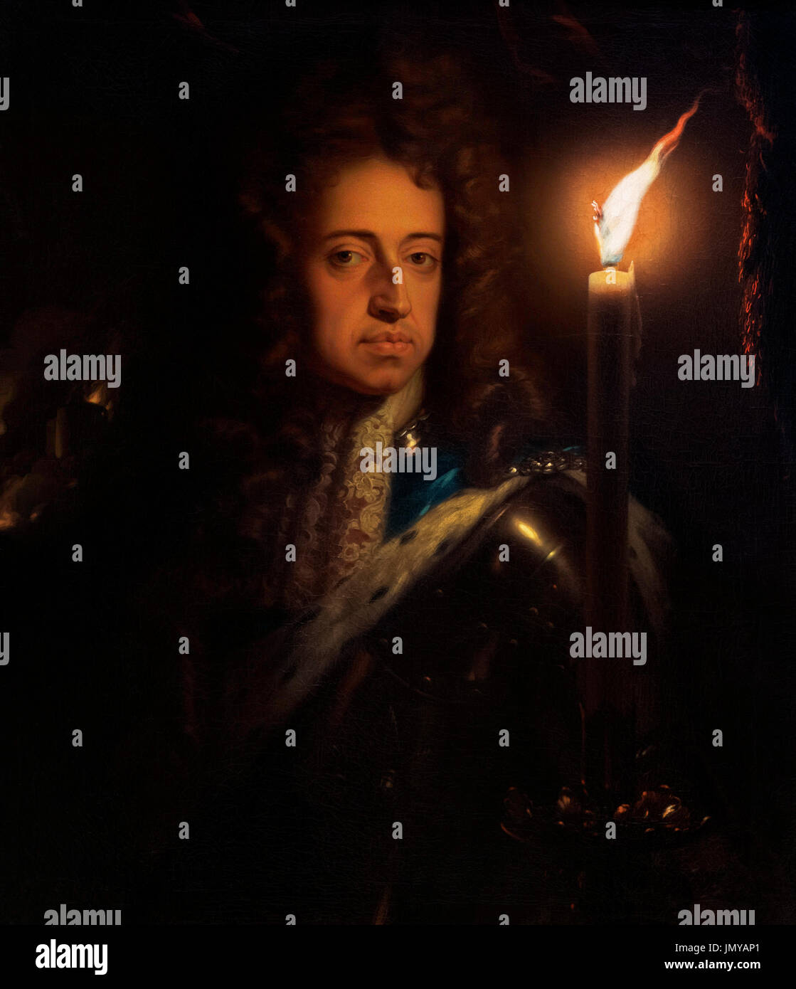Le roi Guillaume III d'Angleterre, d'Écosse et l'Irlande (Guillaume d'Orange : 1650-1702), qui a régné en tant que monarque conjointe avec son épouse la reine Marie II jusqu'à sa mort en 1694, puis en tant que monarque unique jusqu'à 1702. Portrait par Godfried Schalcken, huile sur toile, c.1695. Banque D'Images