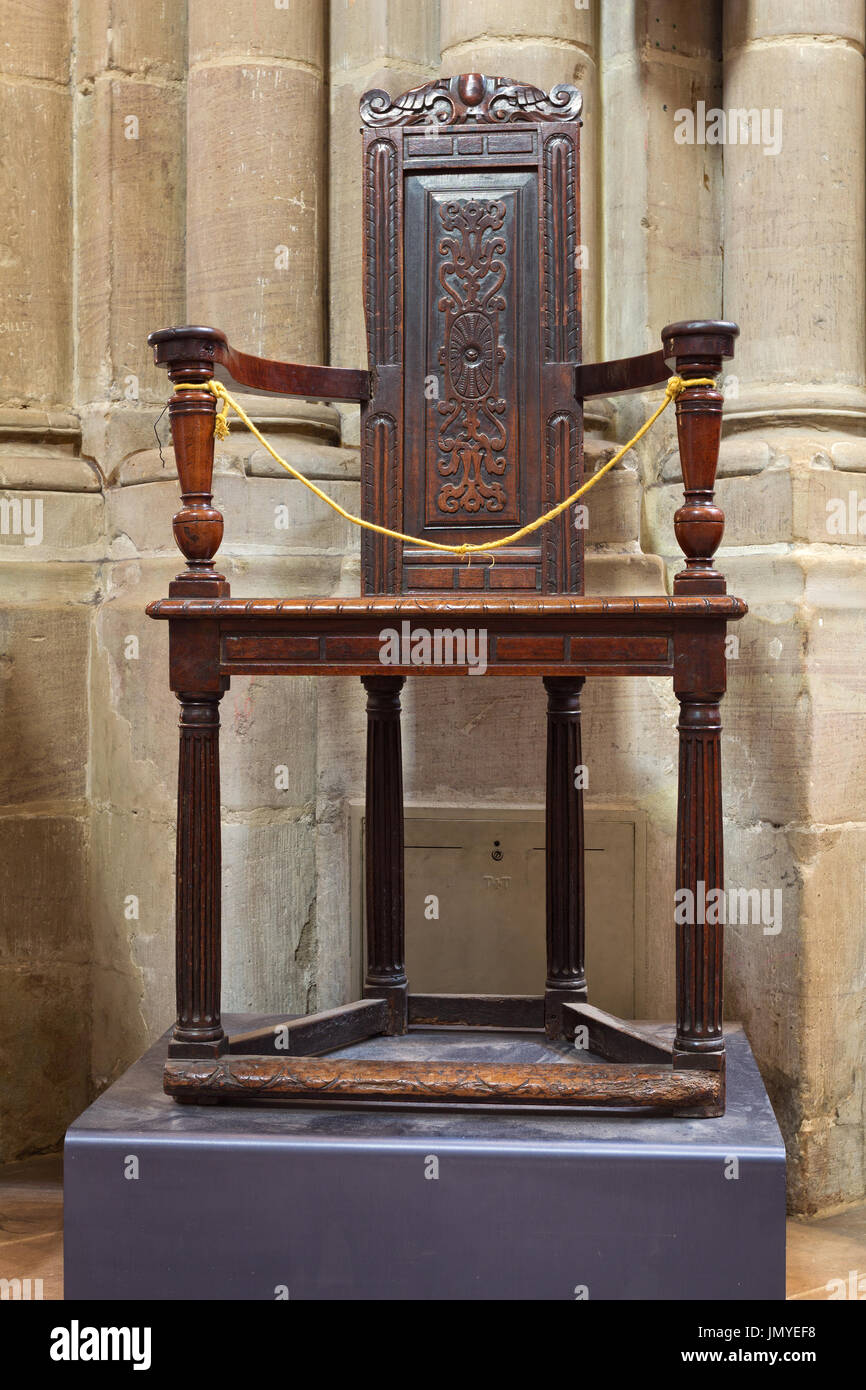 Jean Calvin's chair Banque D'Images