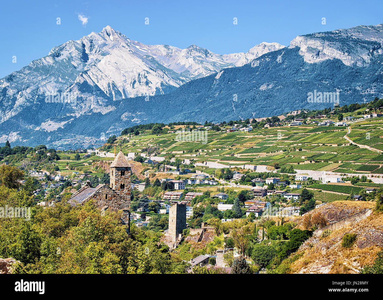Chapelle de trois saints à Sion, capitale du Canton du Valais, Suisse. Banque D'Images