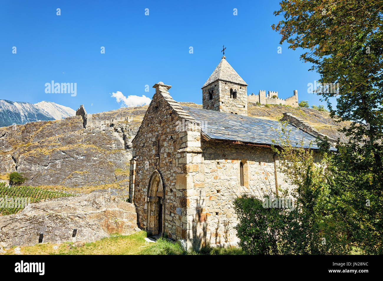 Chapelle de trois saints à Sion, capitale du Canton du Valais, Suisse. Banque D'Images