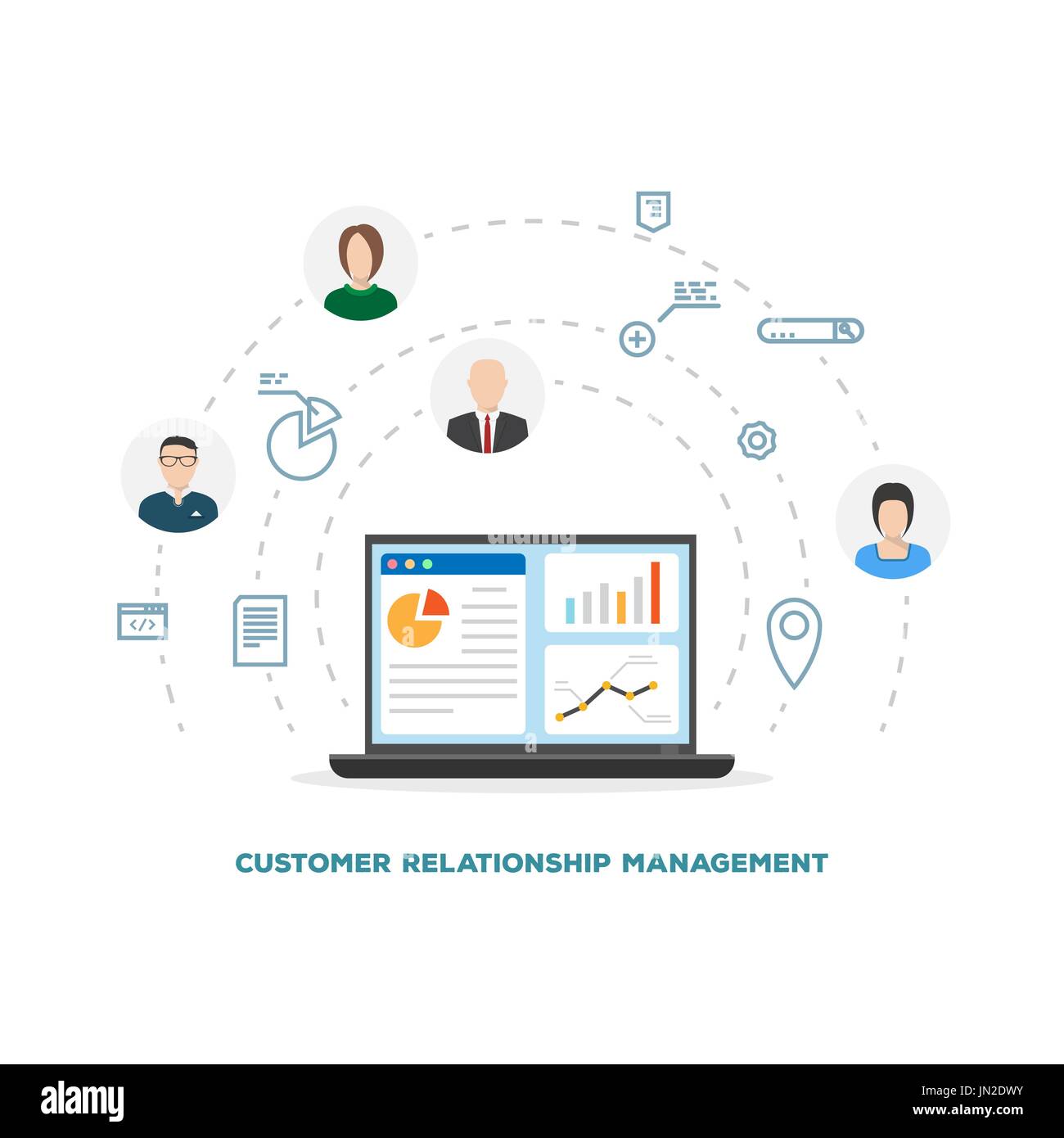 Gestion de la relation client Illustration de Vecteur