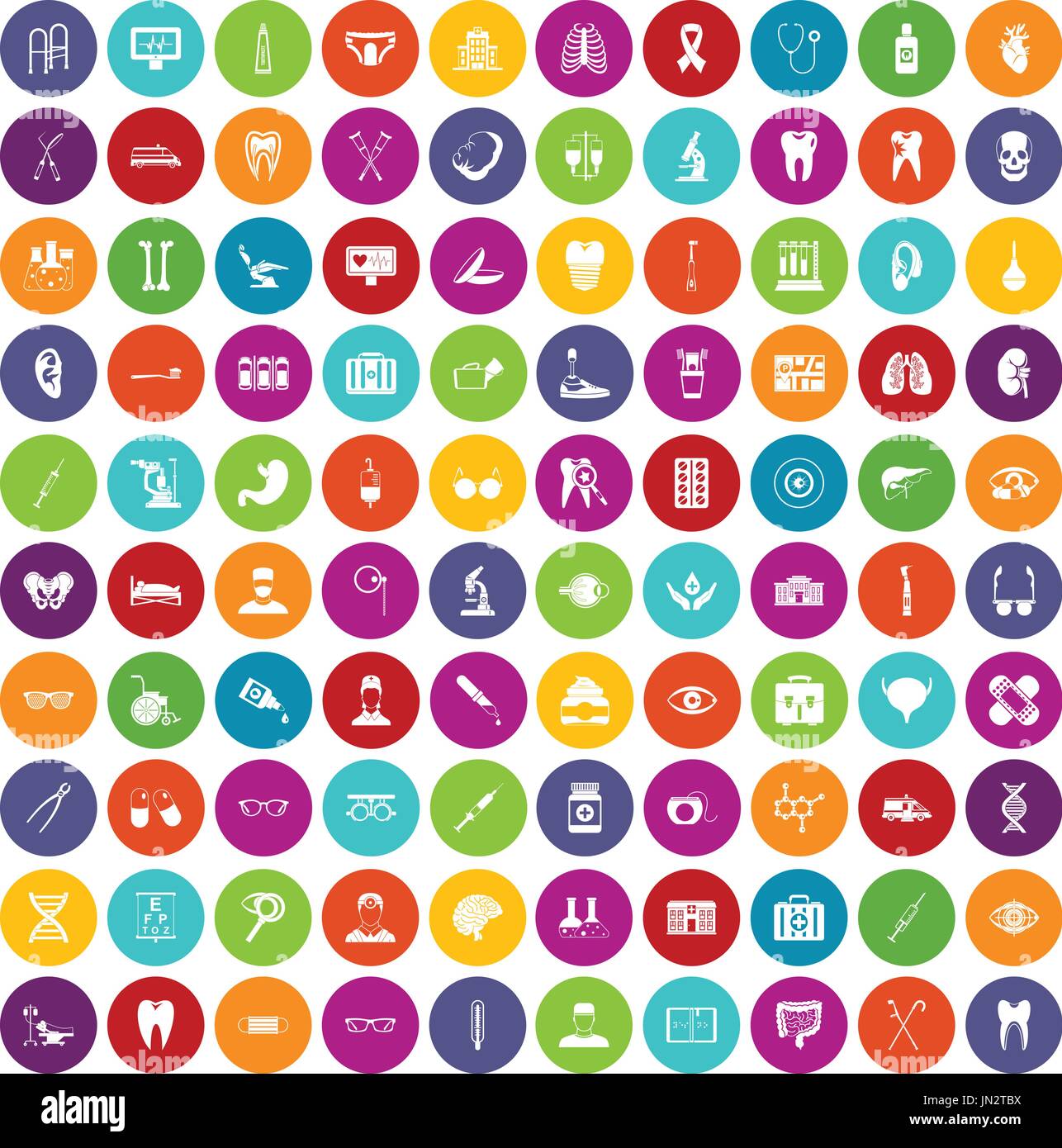 100 medical icons set color Illustration de Vecteur
