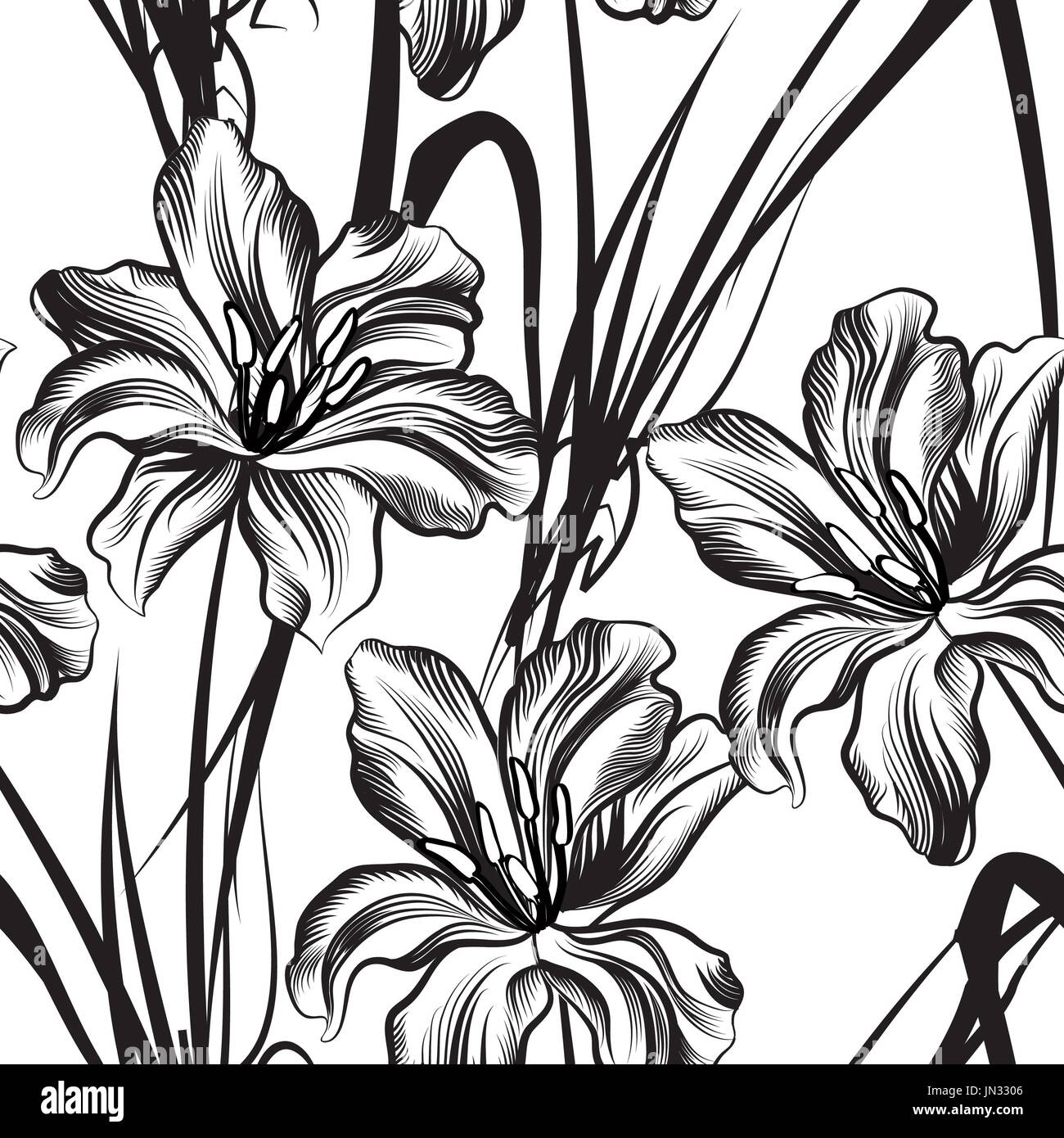 Motif floral fleur fond transparent.. floral seamless