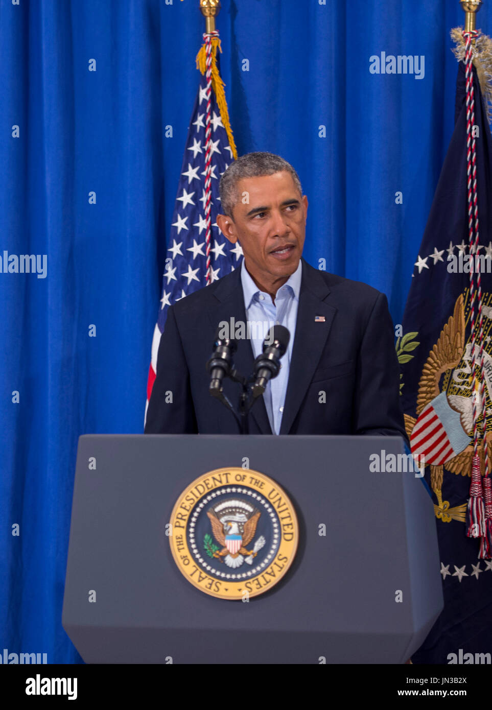 Le président des États-Unis, Barack Obama fait remarques sur le meurtre ...