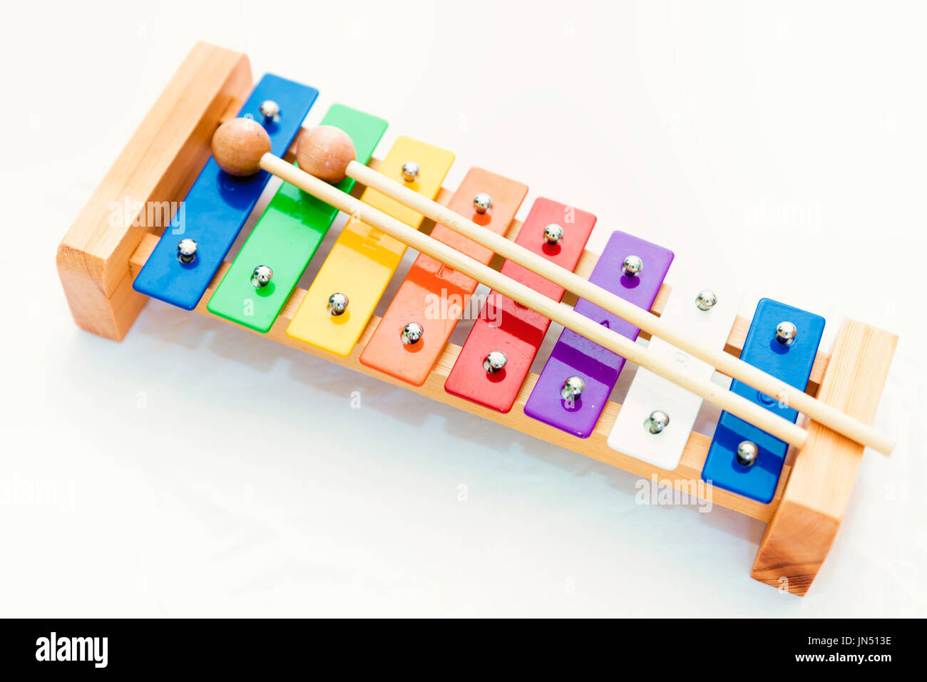 L'enfant instrument de musique, xylophone Banque D'Images