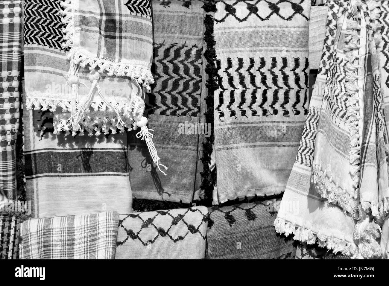 La texture de la symbolique traditionnelle de coton foulard arabe comme background abstract Banque D'Images