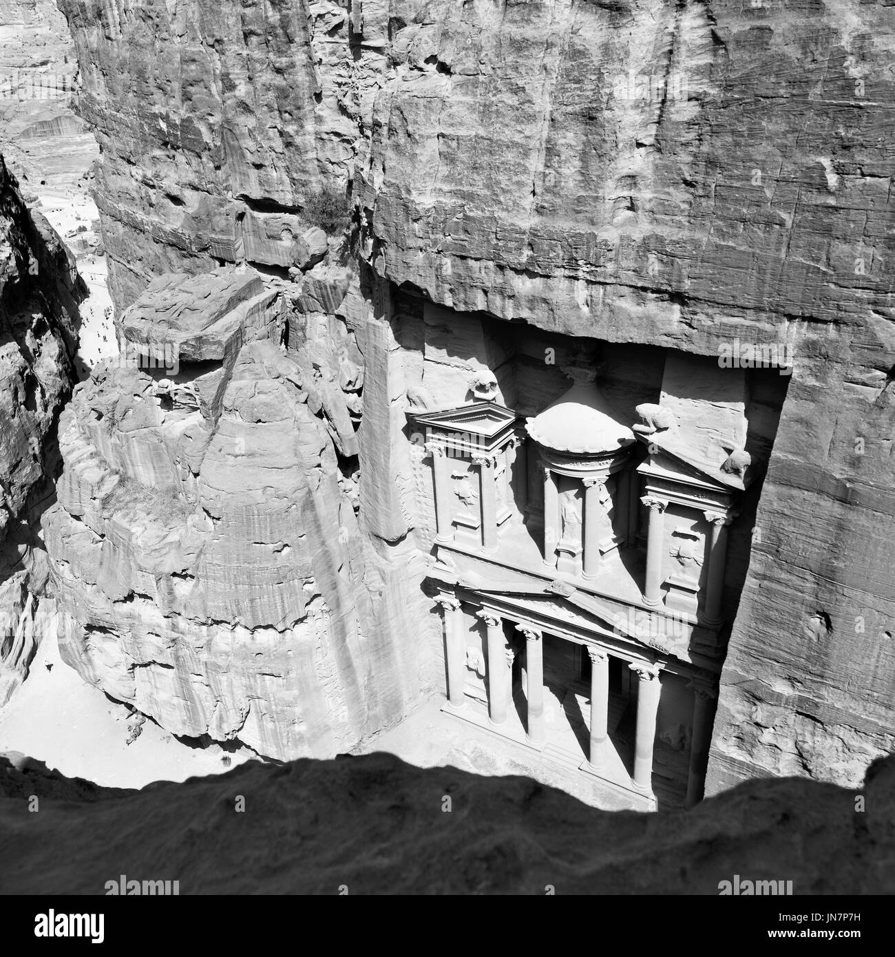 Haut de l'antique site de Pétra en Jordanie, la belle merveille du monde Banque D'Images