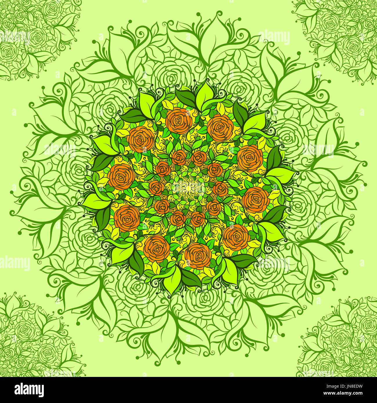 Intricate flower pattern. Élaborer floral background de fleur mandala des éléments de votre conception. Motif floral seamless en hippie style Boho ligne. Banque D'Images