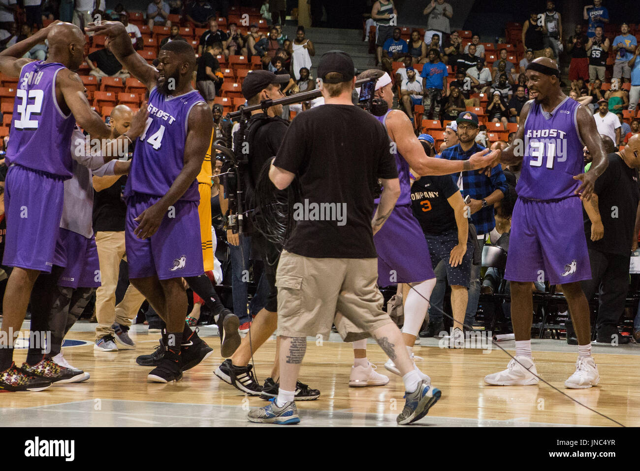 Co-capitaine ricky davis # 31 balleurs fantôme célèbre jeu de tir jeu # 4 point contre les gros 3s3 Semaine 5 3-sur-3 juillet 23,2017 tournoi uic pavilion CHICAGO,ILLINOIS. Banque D'Images