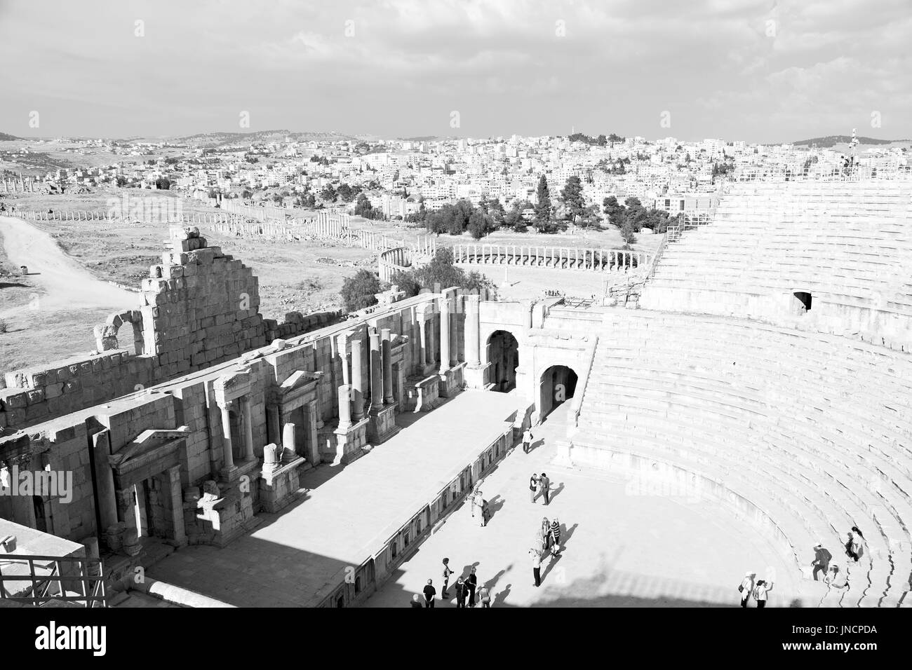 En Jordanie Jerash le site archéologique antique héritage classique pour les touristes Banque D'Images