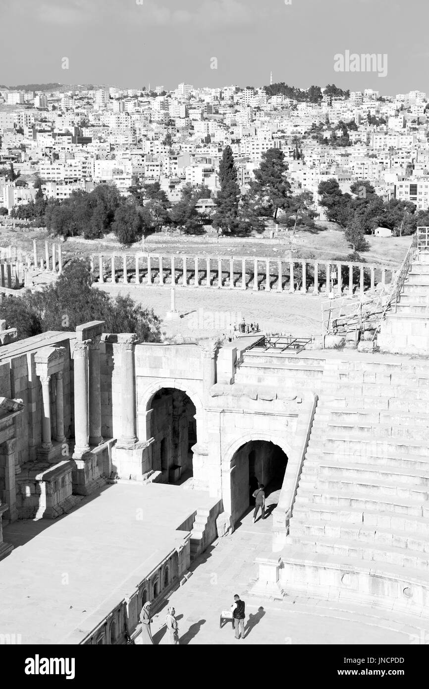 En Jordanie Jerash le site archéologique antique héritage classique pour les touristes Banque D'Images