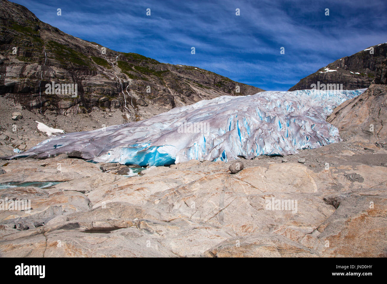 Glacier Nigardsbreen en été, la Norvège Banque D'Images
