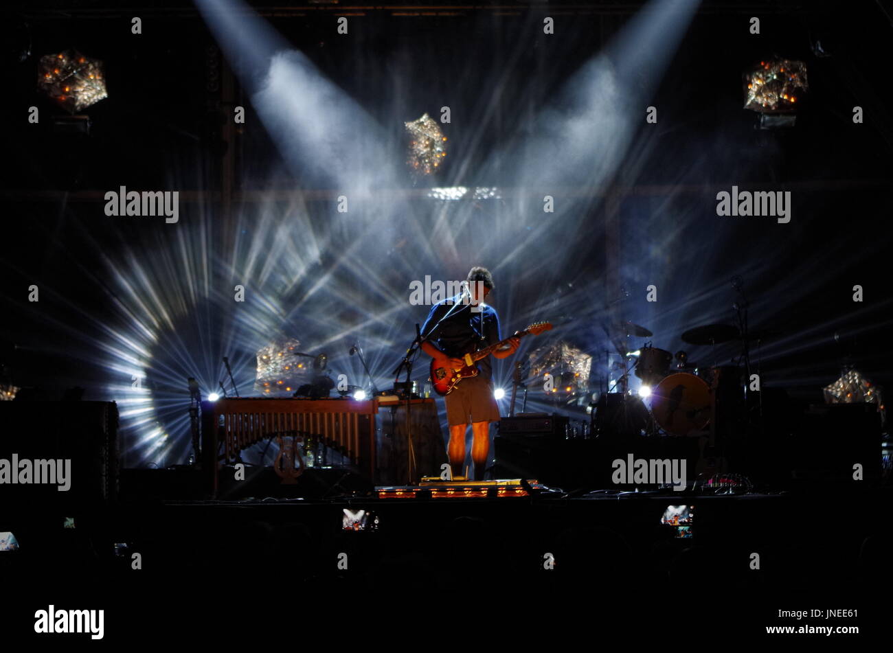 Algarve, Portugal. 29 juillet 2017. Concert de Miguel Araujo au Festival Al-Buhera 2017 à Albufeira. 4ème jour du festival. Crédit : Angelo Deval/Alamy Live News Banque D'Images