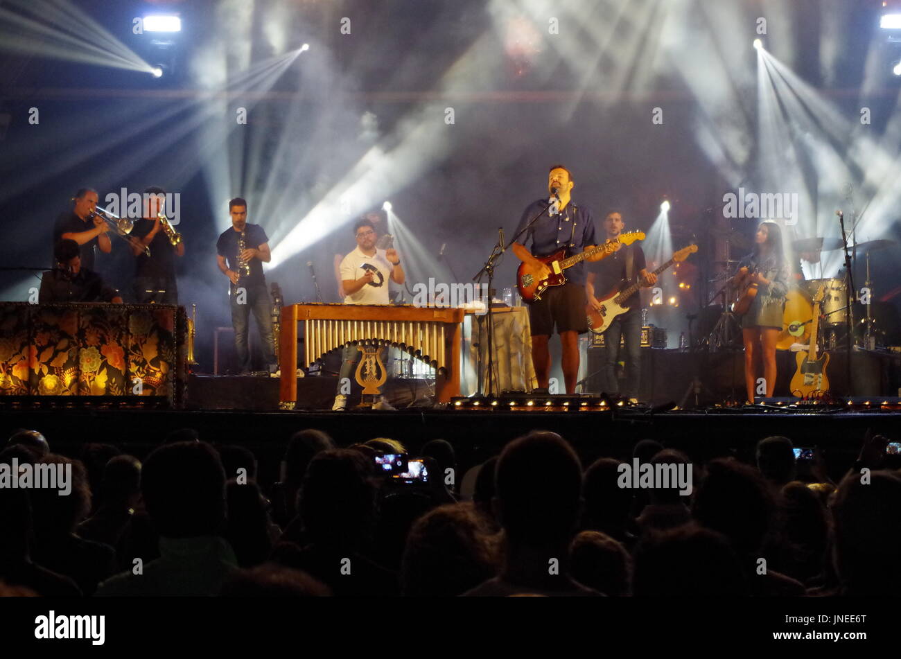 Algarve, Portugal. 29 juillet 2017. Concert de Miguel Araujo au Festival Al-Buhera 2017 à Albufeira. 4ème jour du festival. Crédit : Angelo Deval/Alamy Live News Banque D'Images