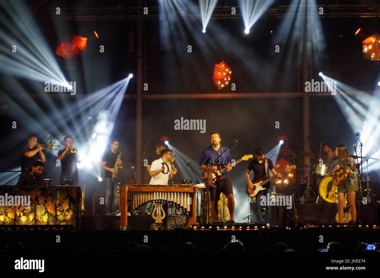 Algarve, Portugal. 29 juillet 2017. Concert de Miguel Araujo au Festival Al-Buhera 2017 à Albufeira. 4ème jour du festival. Crédit : Angelo Deval/Alamy Live News Banque D'Images