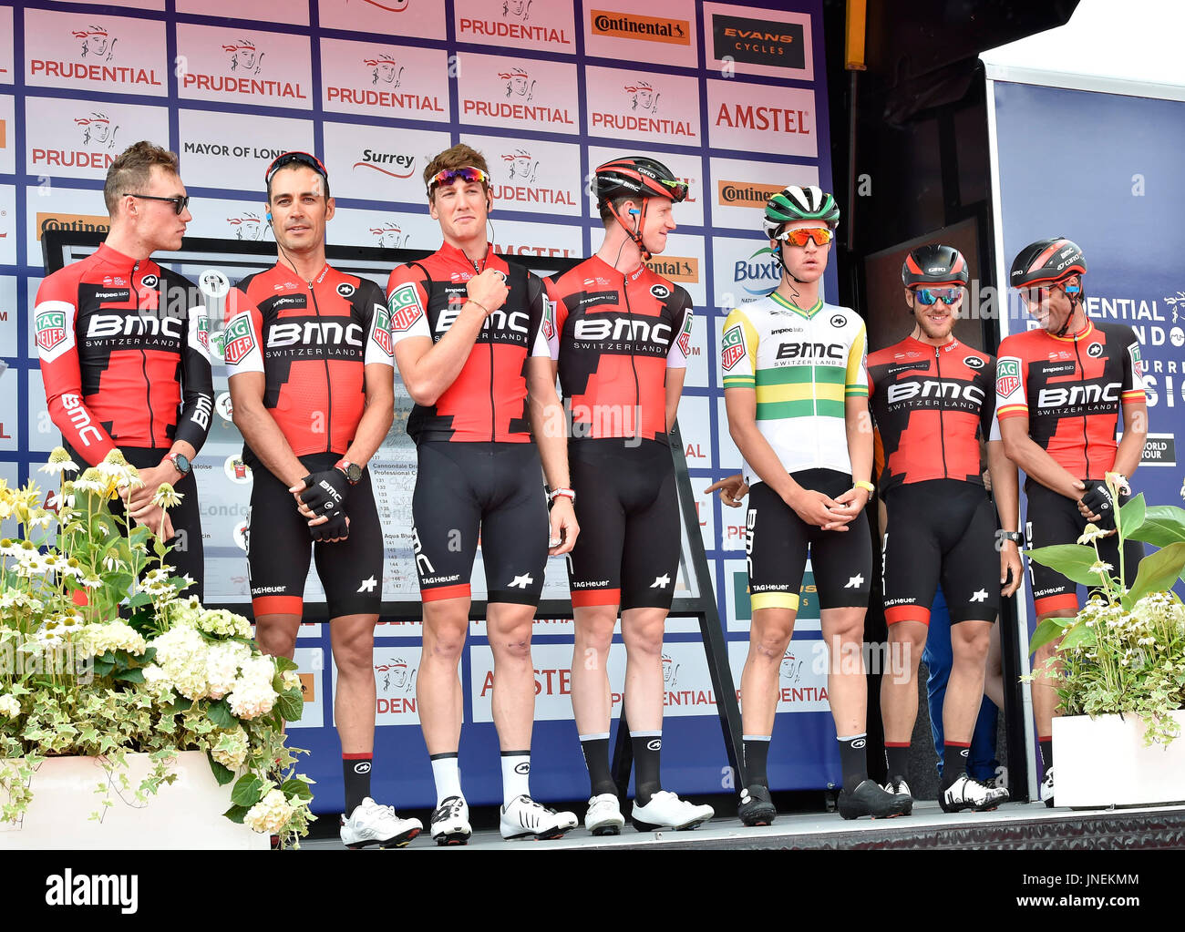 Londres, Royaume-Uni. 30 juillet, 2017. Présentation de l'équipe à l'équipe BMC à Prudential RideLondon-Surrey 100 le dimanche, Juillet 30, 2017, London England : Photo : Taka Taka : crédit G Wu Wu/Alamy Live News Banque D'Images