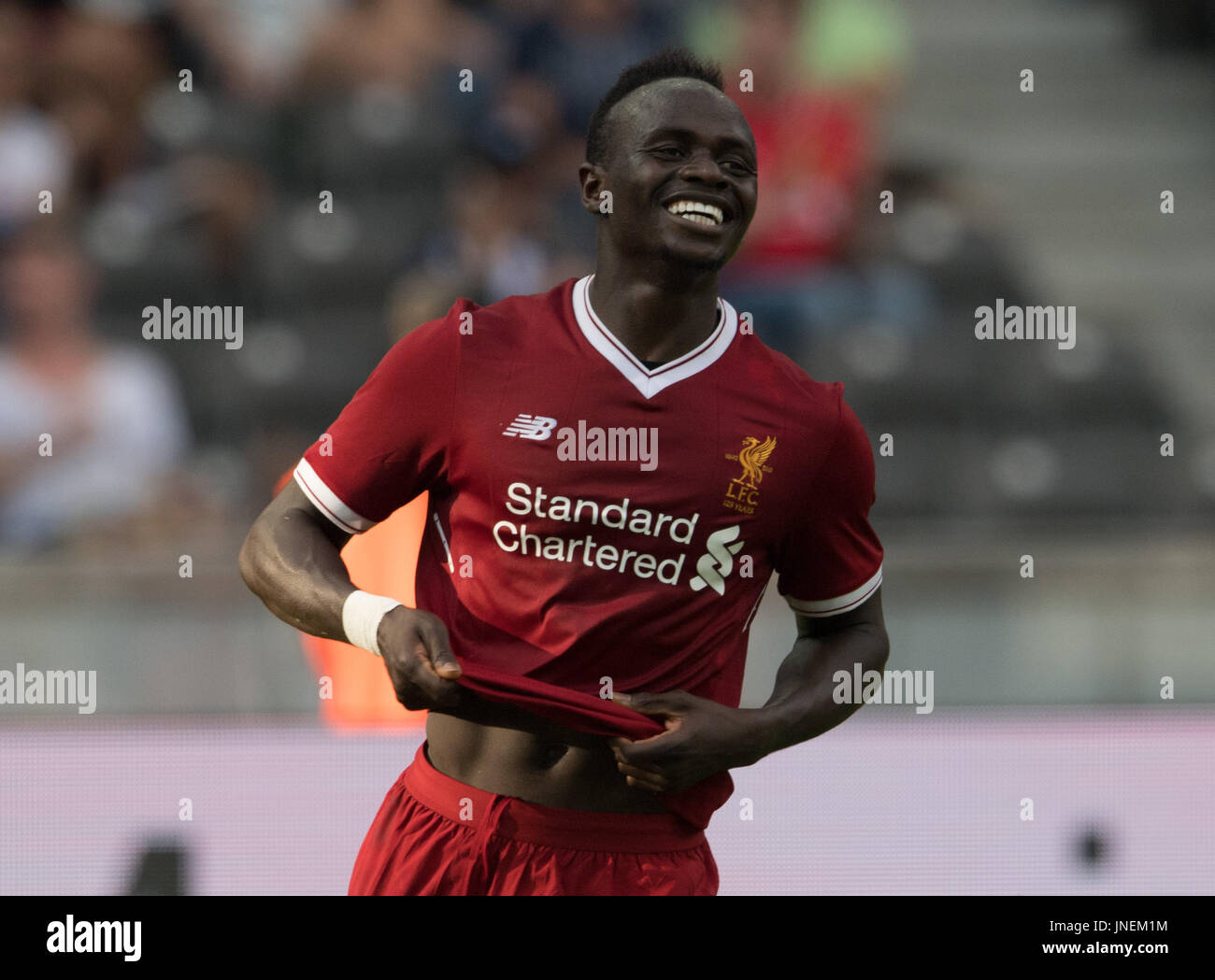 Berlin, Allemagne. 29 juillet, 2017. Le centre de Liverpool, Sadio Mane, photographié à l'international club de football match amical entre le Hertha Berlin et le FC Liverpool au Stade Olympique de Berlin, Allemagne, 29 juillet 2017. Photo : Soeren Stache/dpa/Alamy Live News Banque D'Images