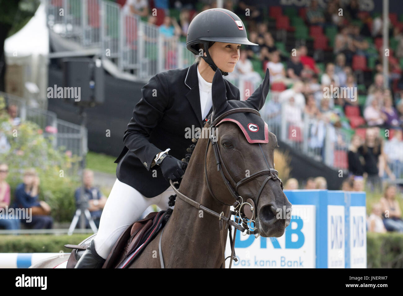 Berlin, Allemagne. 28 juillet, 2017. Georgina Bloomberg, fille de Michael Bloomberg, assiste au saut mondial 2017 de Berlin à Berlin le 28.07.2017. Utilisation dans le monde entier | Credit : dpa/Alamy Live News Banque D'Images