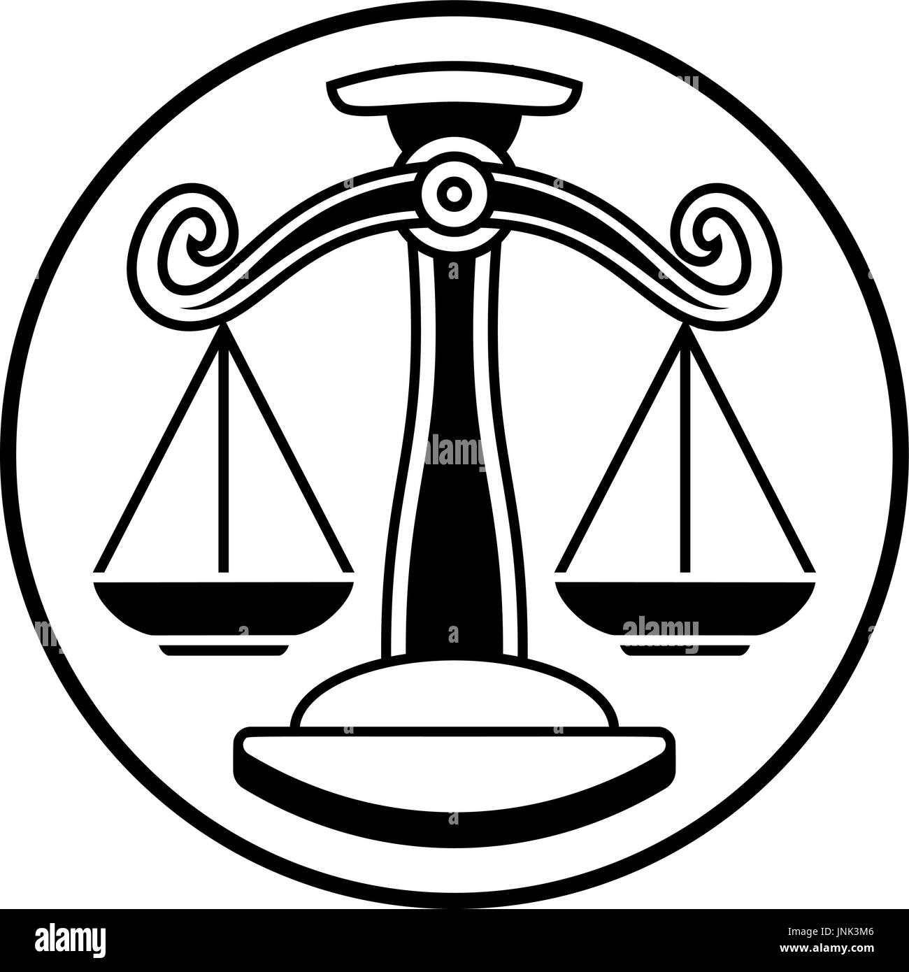 Signes du zodiaque Balance pèse-personne Illustration de Vecteur