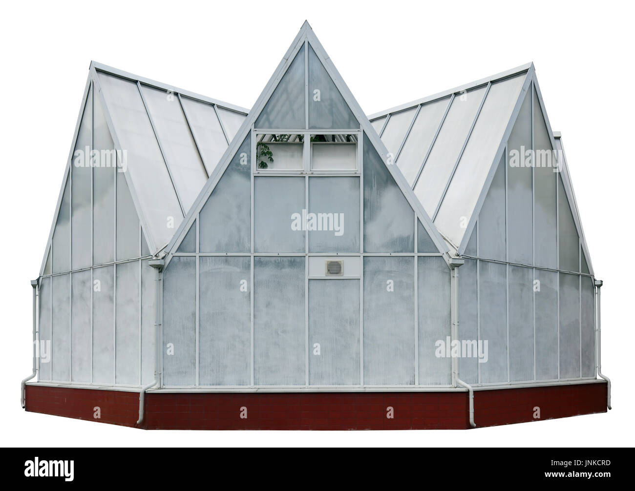 Aucun nom d'expérimentation de la ville pour la culture de plantes de serre écologique est construit sous la forme d'une étoile hexagonale. Isolé sur blanc avec patch Banque D'Images