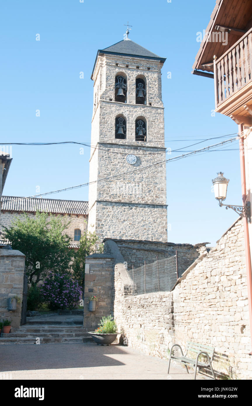 L'église de Senegüé (Senegue), Huesca, Espagne Banque D'Images
