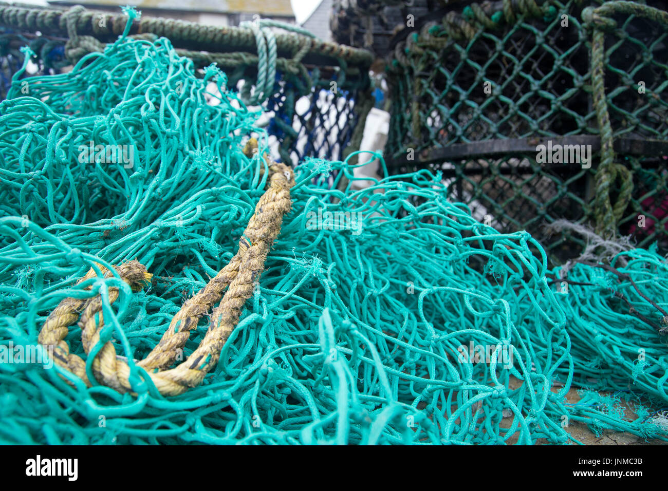 Les filets de pêche et des casiers à homard Banque D'Images