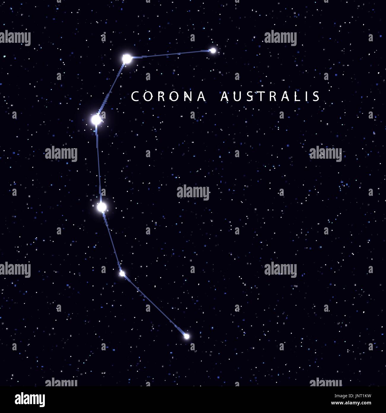 Carte Du Ciel Avec Le Nom Des Etoiles Et Constellations Image Vectorielle Stock Alamy