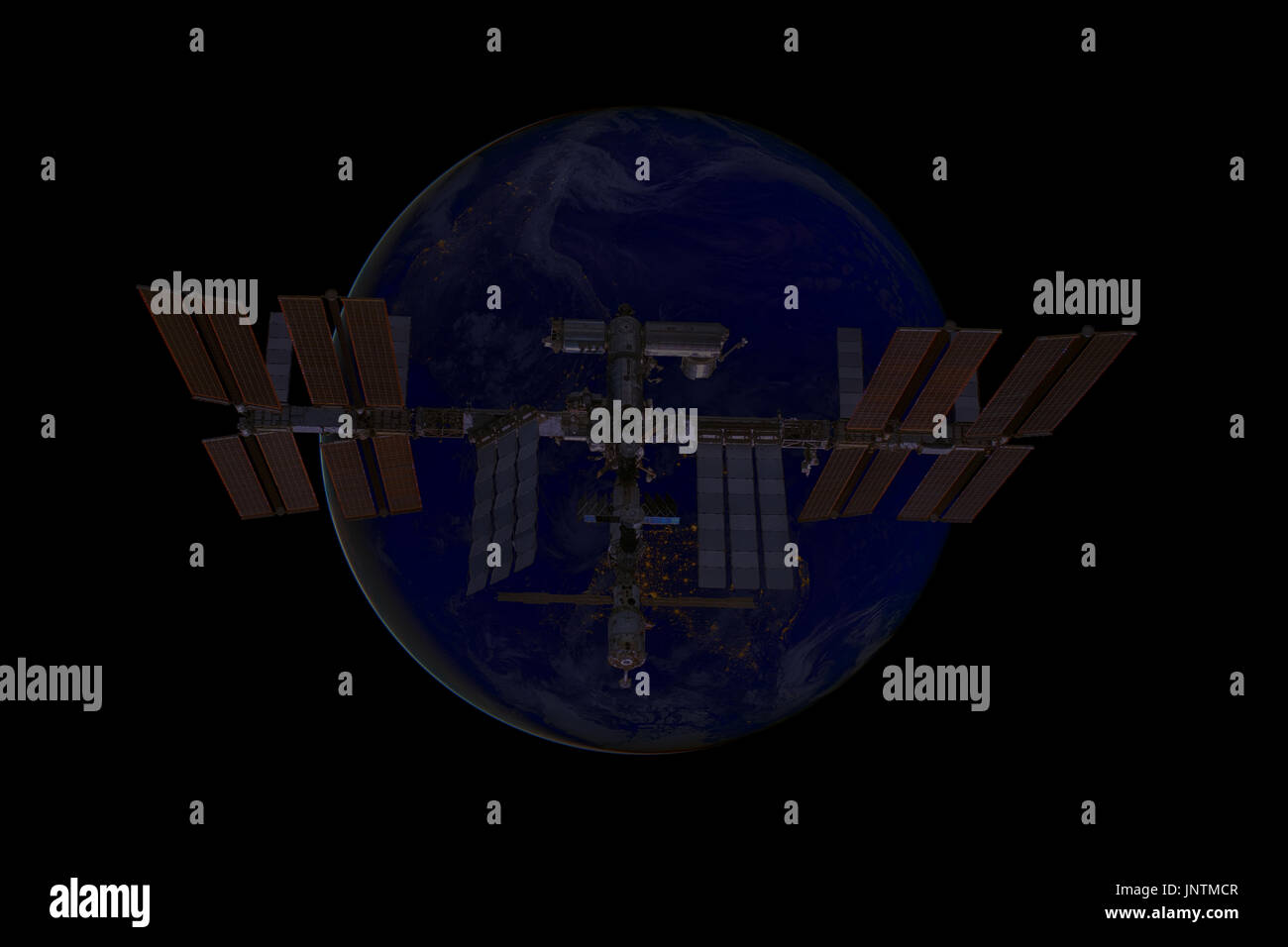 Station spatiale internationale au cours de la planète Terre. Éléments de cette image fournie par la NASA. Banque D'Images