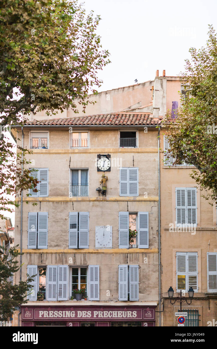 Aix-en-Provence, France - le 9 octobre 2015 : Place des prêcheurs dans le centre-ville, Aix-en-Provence, France. Banque D'Images