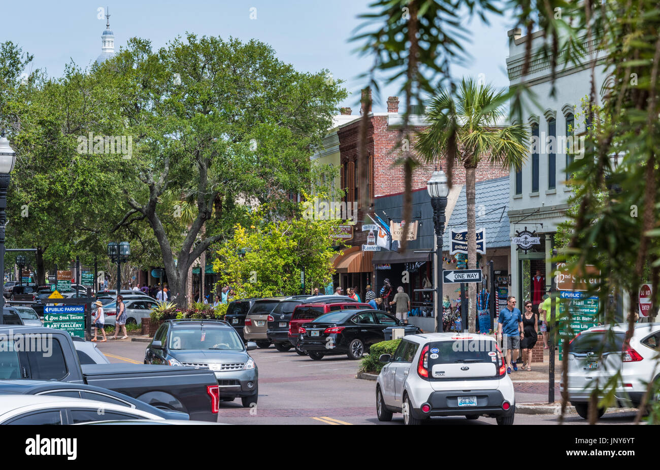 Le centre-ville de Fernandina Beach, dans le quartier historique du nord-est de la Floride sur Amelia Island. (USA) Banque D'Images