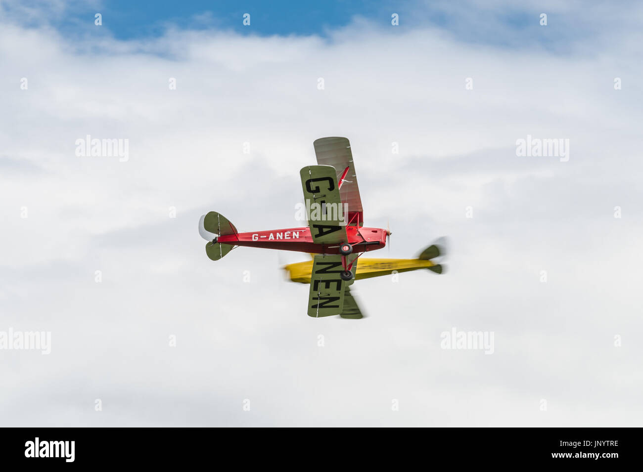 Ancien directeur de l'aérodrome, Bedfordshire UK. 30 juillet 2017. Les membres du De Havilland Moth Club a pris part à une démonstration de vol à Old Warden Park dans le Bedfordshire. Crédit : Gary Eason/Alamy Live News Banque D'Images