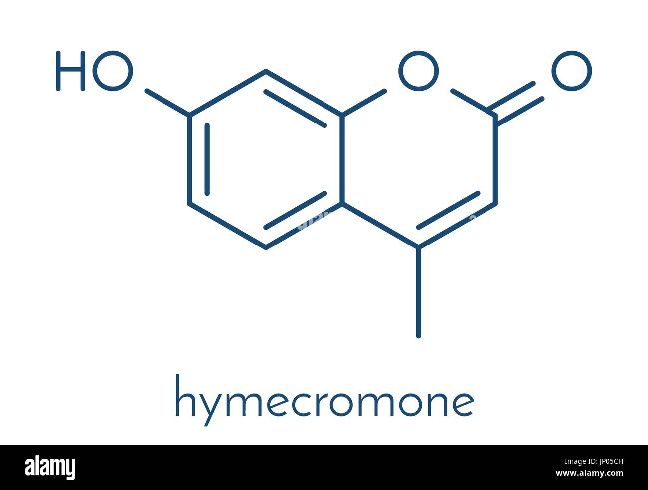 Hymecromone molécule pharmaceutique. Formule topologique. Illustration de Vecteur