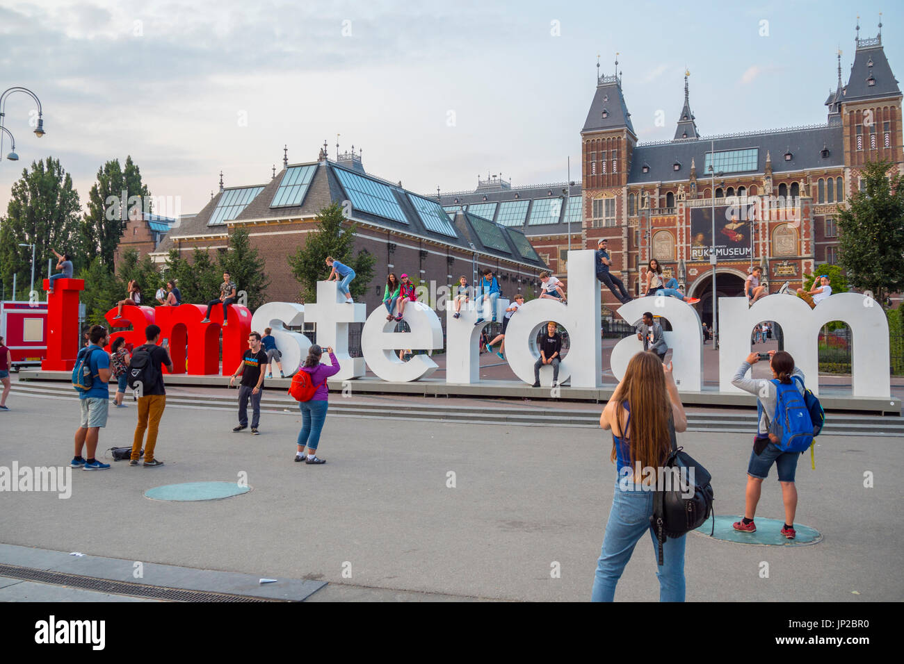 Je suis gros lettres d'Amsterdam au Musée National Amsterdam - Amsterdam - Pays-Bas Banque D'Images