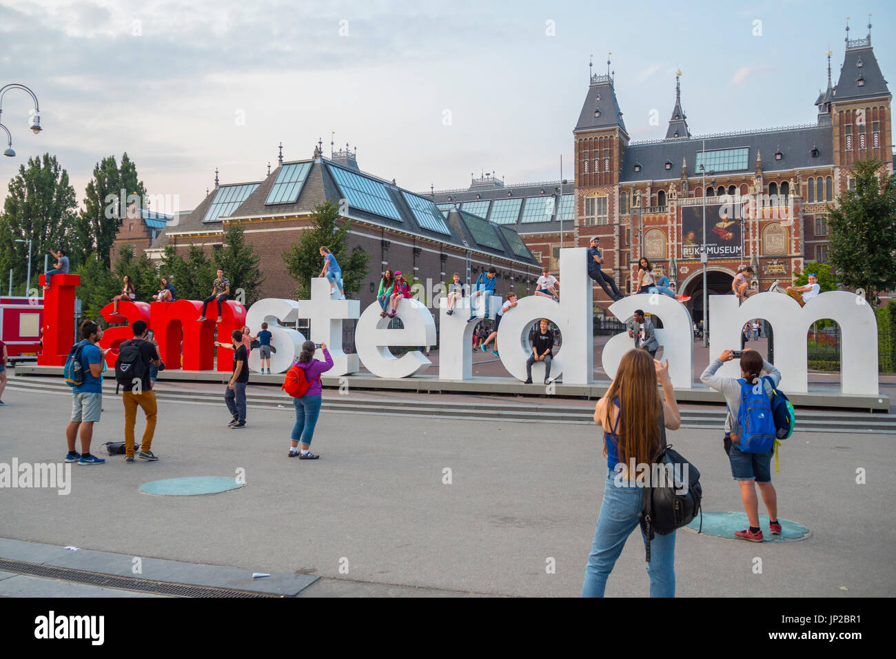 Je suis gros lettres d'Amsterdam au Musée National Amsterdam - Amsterdam - Pays-Bas Banque D'Images