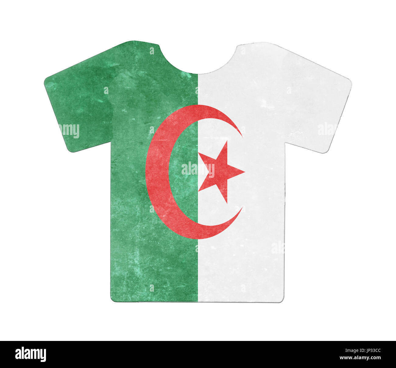 T-shirt simple, flithy et look vintage, isolé sur blanc - Algérie Banque D'Images