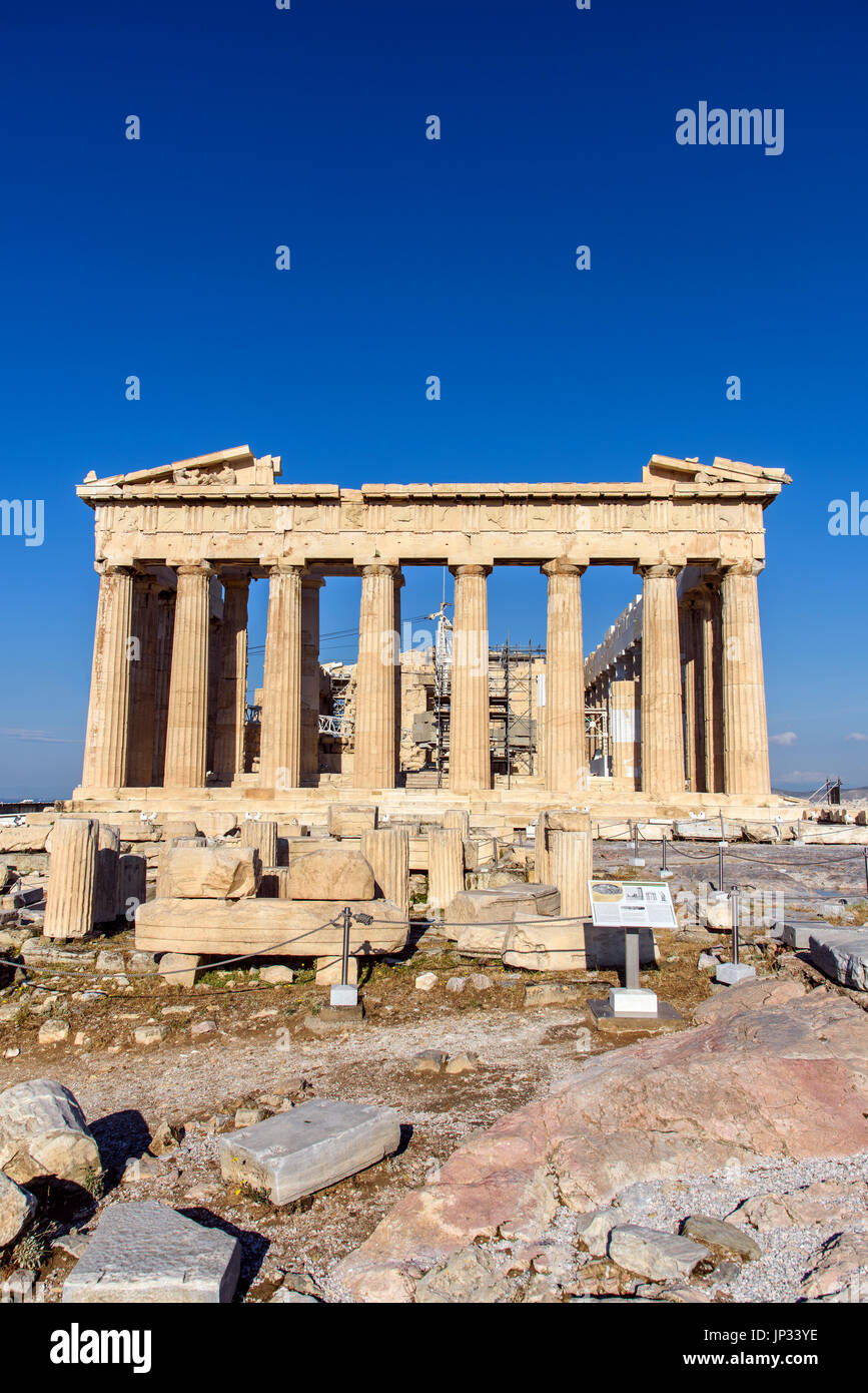 Le Parthénon, l'acropole d'Athènes, Athènes, Attique, Grèce Banque D'Images