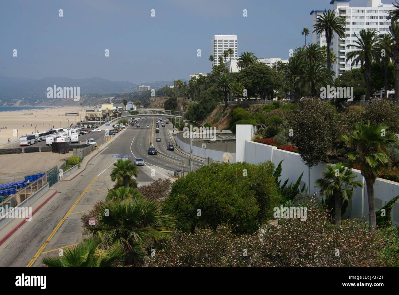 L'Autoroute de la côte pacifique à Santa Monica, Californie, USA Banque D'Images