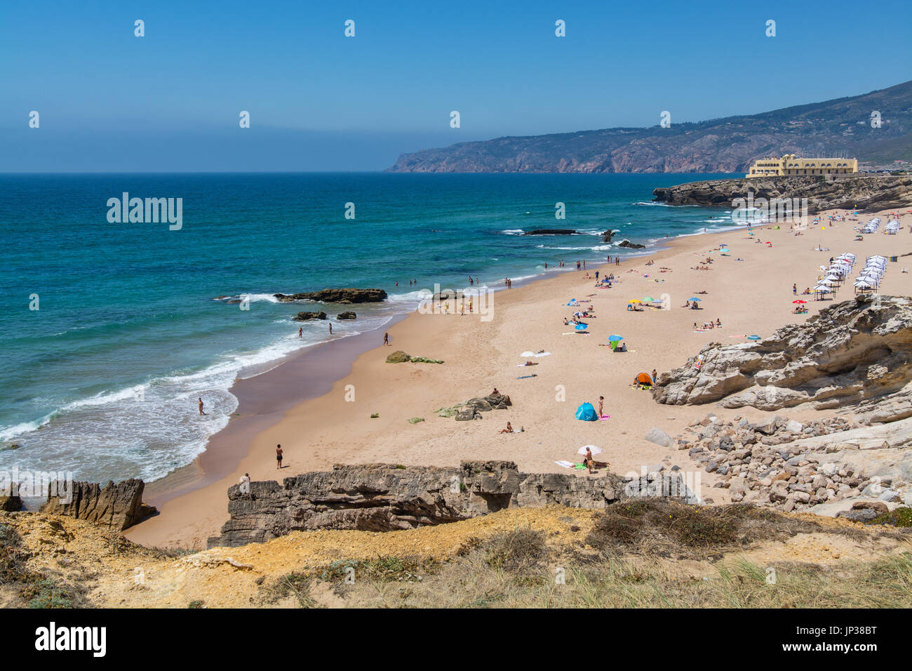 Cascais Portugal. 04 juillet 2017. Plage Cresmina à Cascais. Cascais, Portugal. Photographie par Ricardo Rocha. Banque D'Images