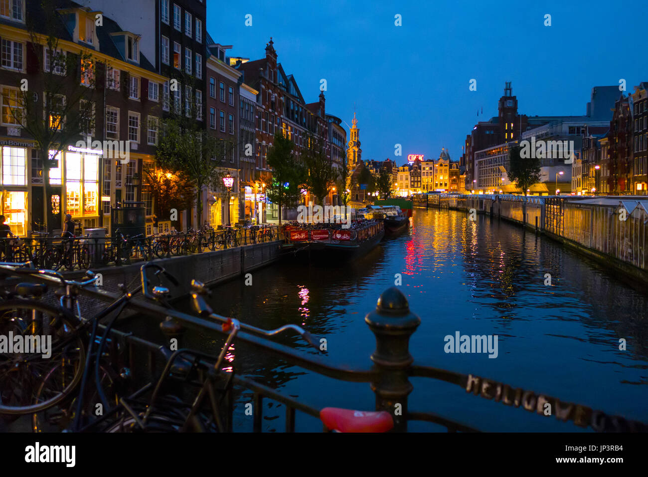 Belle Amsterdam le soir - Amsterdam - Pays-Bas Banque D'Images