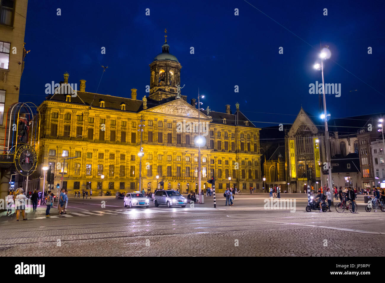 L'hôtel de ville d'Amsterdam by night - Amsterdam - Pays-Bas Banque D'Images