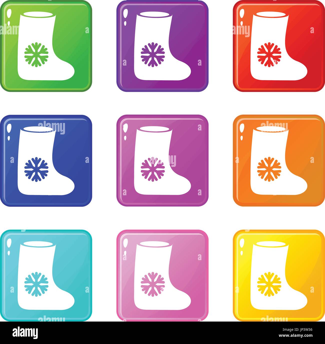 Jeu de 9 bottes de feutre Illustration de Vecteur