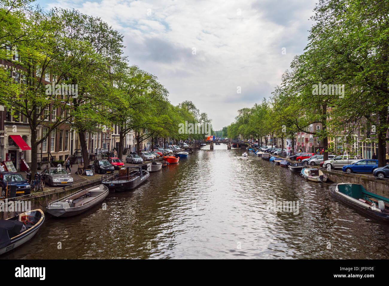 Les canaux d'Amsterdam - Bel endroit - Amsterdam - Pays-Bas Banque D'Images