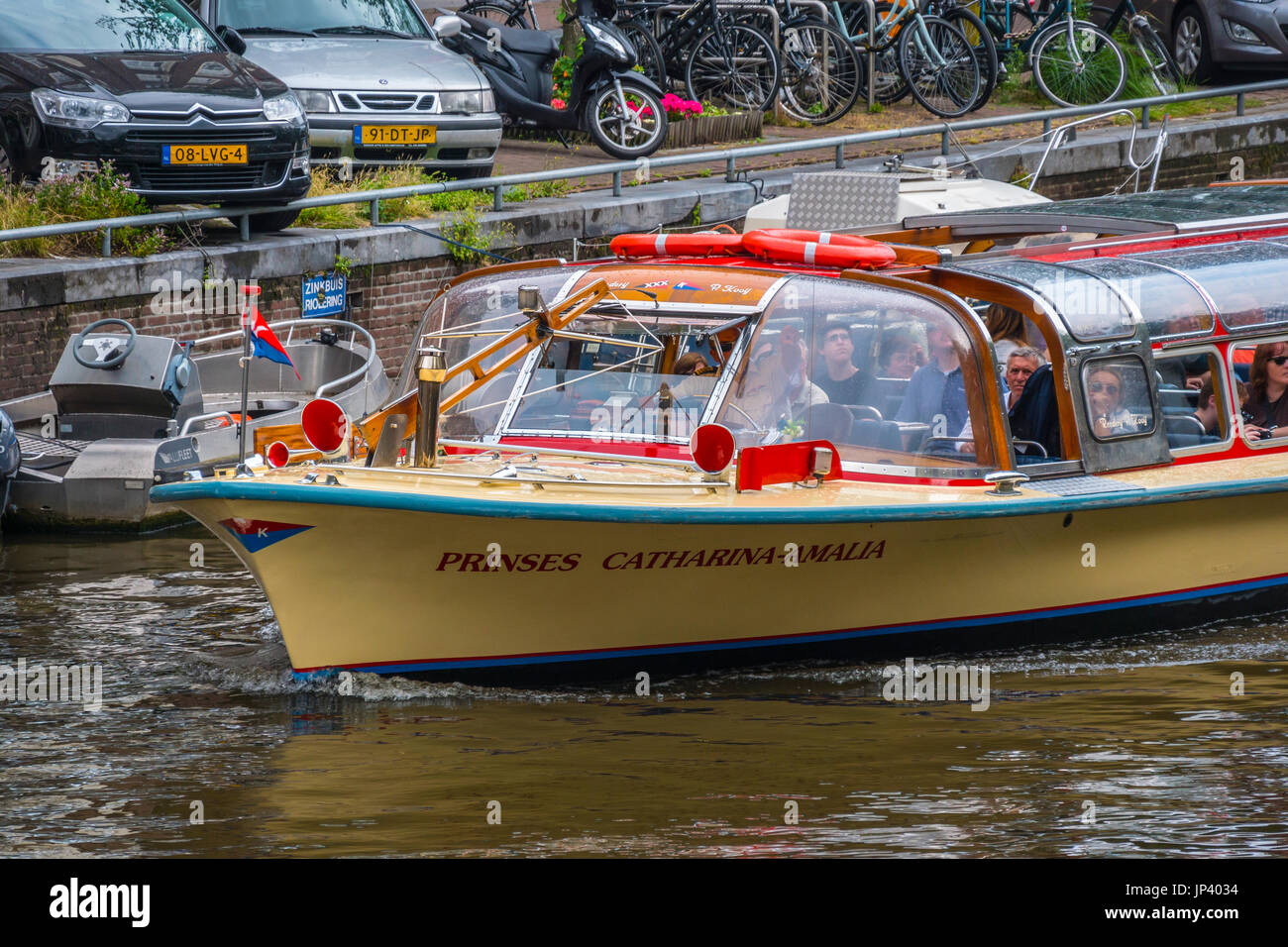 Croisière sur le canal à Amsterdam - Amsterdam - Pays-Bas Banque D'Images